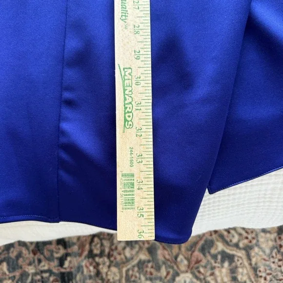 IC by Connie-K Womens L Cobalt Scuba Shift Dress Asymmetrical Buckle VTG 90s USA - Picture 10 of 11